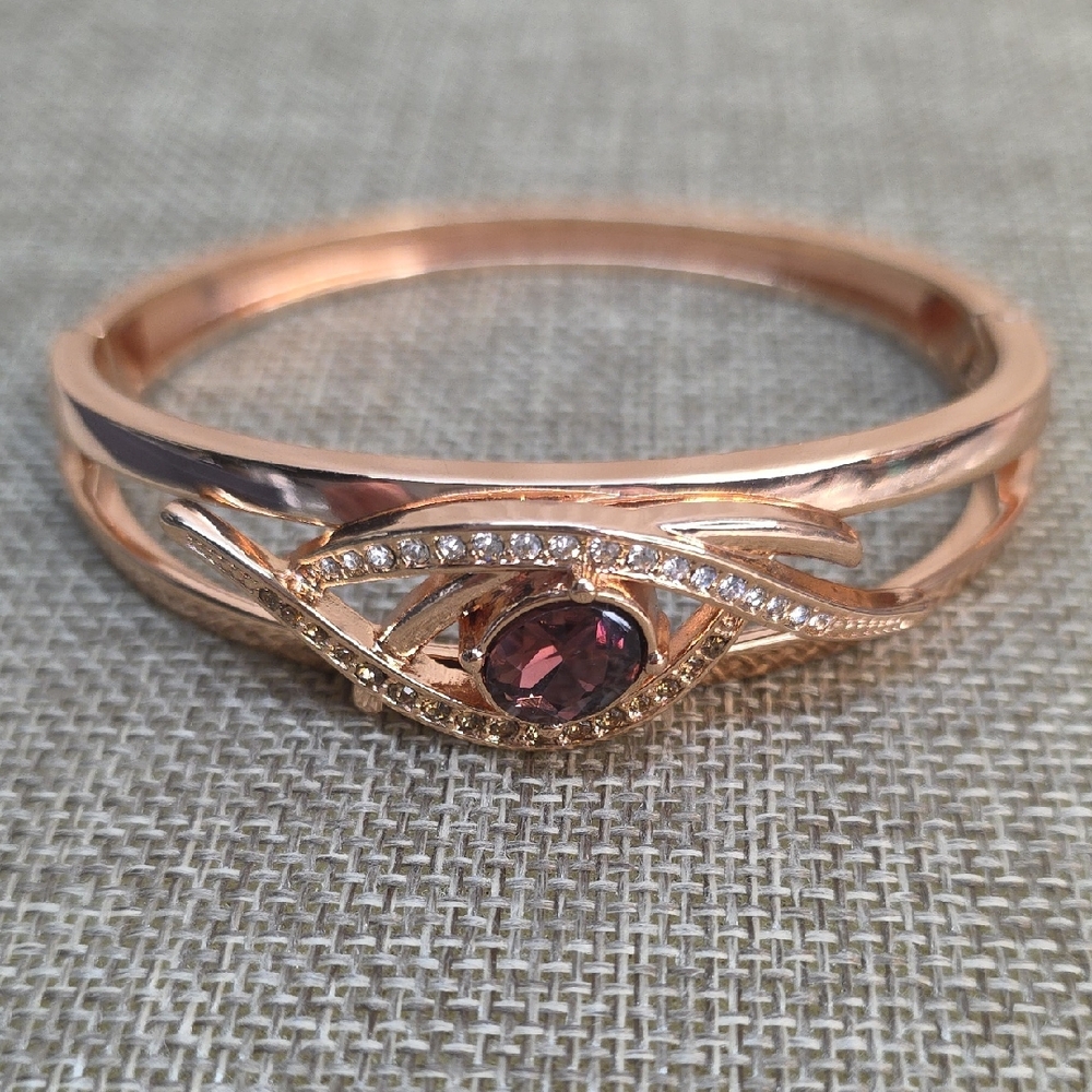 Rose Gold Bracelet with Purple Stone